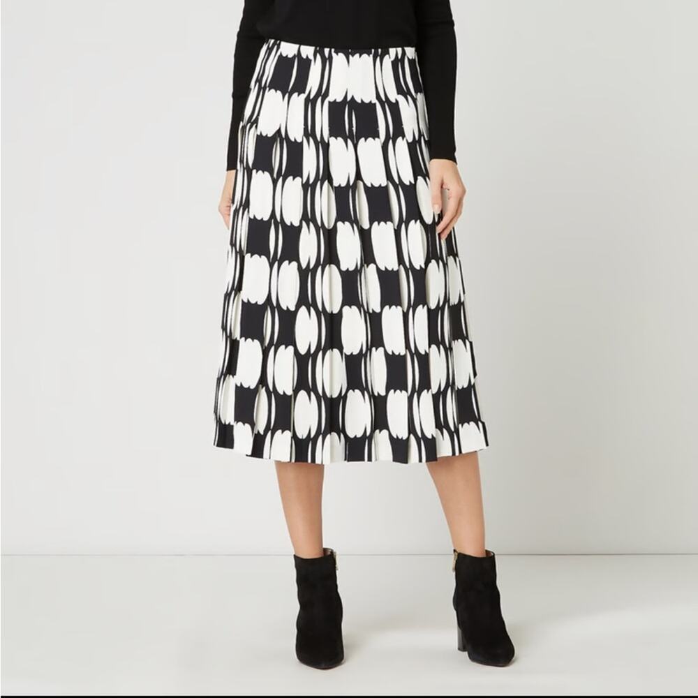 Hugo Boss Vafalta1 pleated skirt black white Sz‎ 2